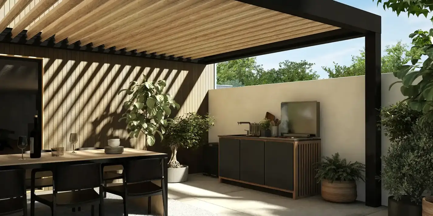 cuisine Kostum Kanel noire avec évier et plancha