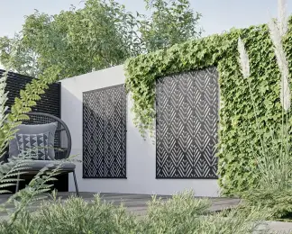 Habillage de façade avec décor aluminium