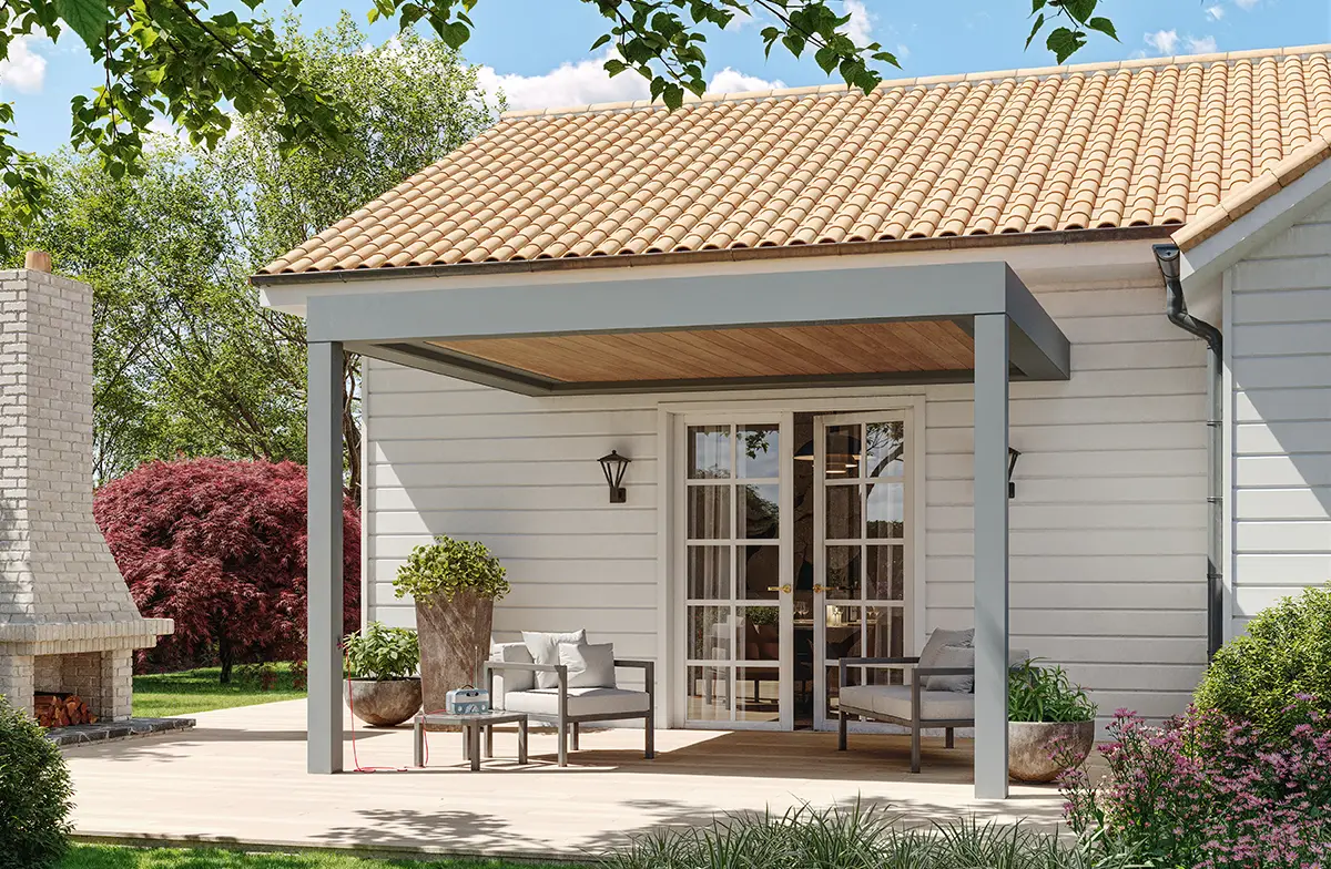 Pergola adossée lame aluminium Lily