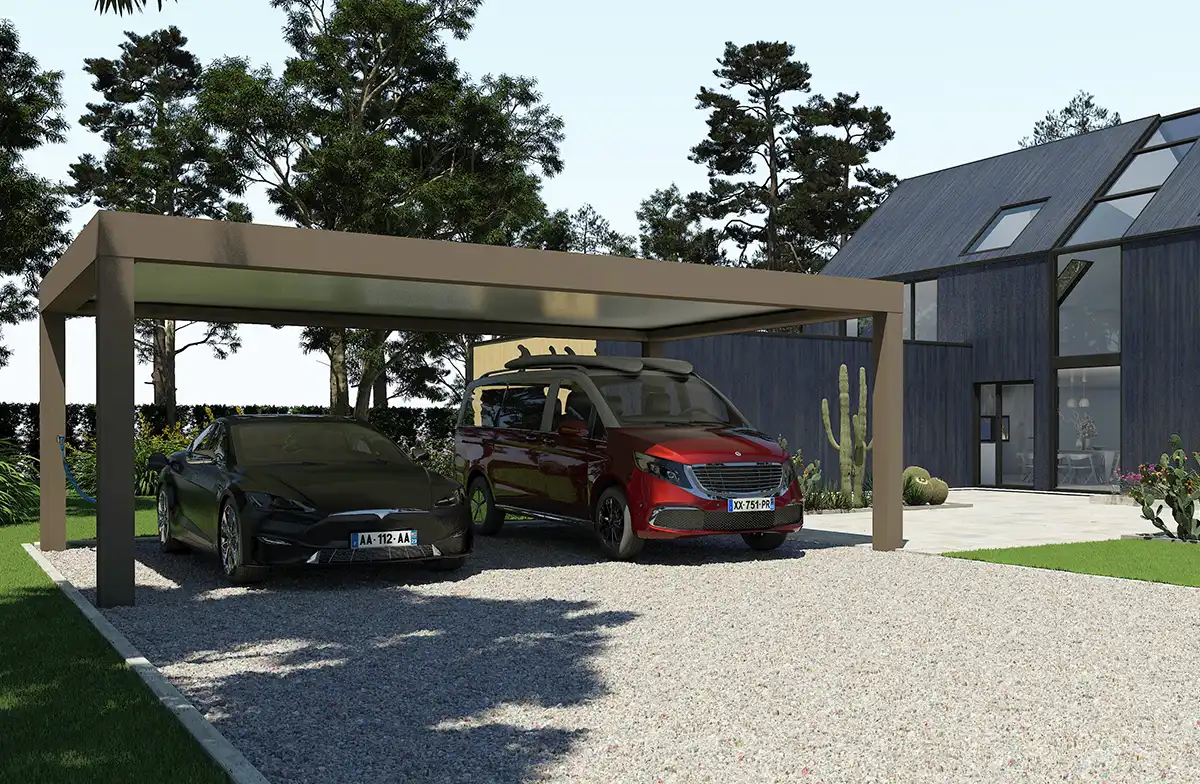 Carport autoportant aluminium Conor 2 voitures